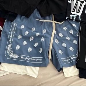 Blue black green shorts